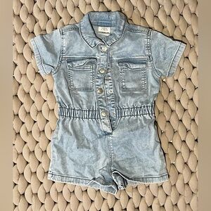 Baby Girl H&M Jean Romper - Size 12-18 Months